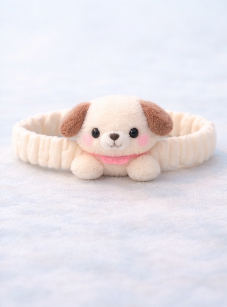 かわいい子犬のぬいぐるみヘアバンド – 赤ちゃんのための柔らかく快適なヘッドバンド