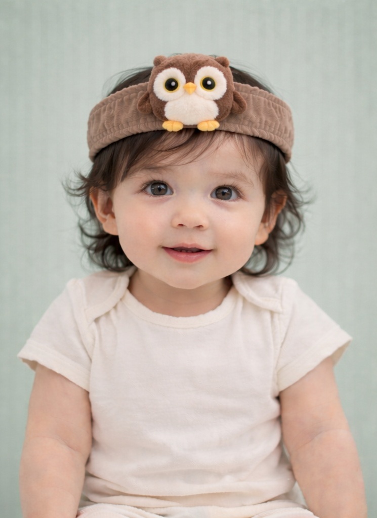 かわいいフクロウのぬいぐるみベビー用ヘッドバンド