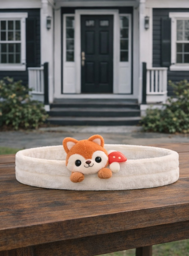 Red Fox Plush Baby Headband with Mushroom Decor – Cute & Cozy Infant Accessory