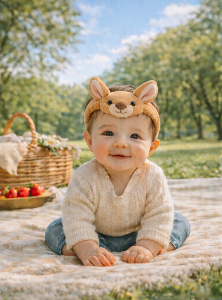 Kangaroo Plush Baby Headband – Soft Animal Headwear for Infant Comfort & Style