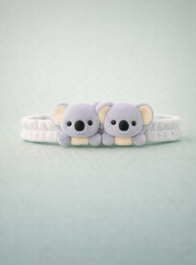 Doppelte Koala Plüsch Baby Haarband für Neugeborene