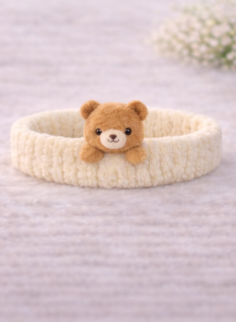 Cartoon Bear Plush Baby Headband - Soft and Cozy Baby Hairband for Newborn Girls