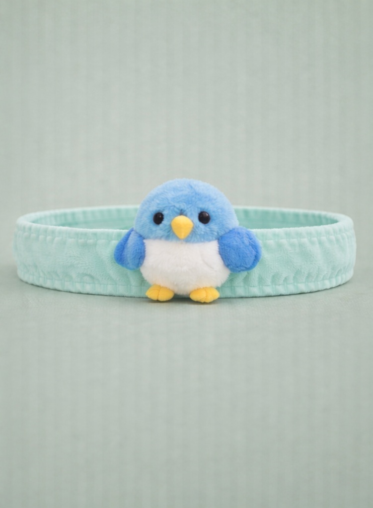 Niedlicher blauer Vogel Baby Stirnband mit Plüsch