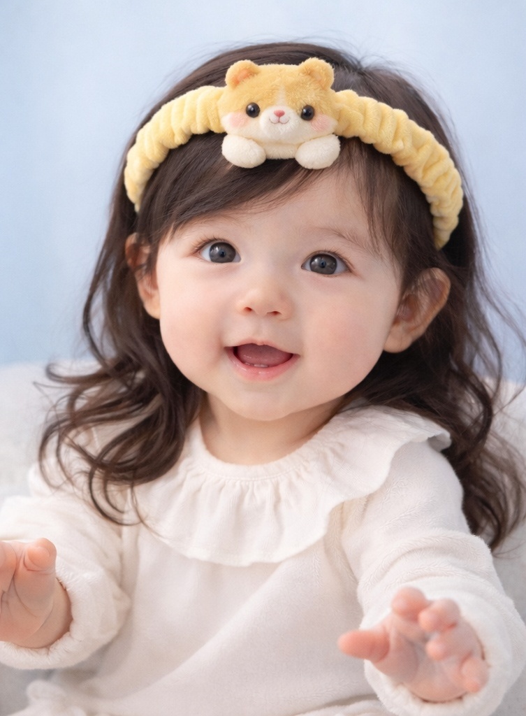 Lindo diadema de bebé con cara de hámster – Accesorio suave y cómodo para bebés
