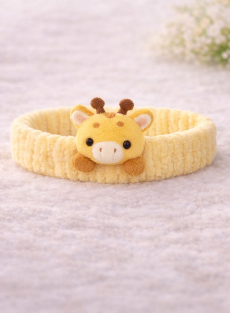 Cartoon Giraffe Plush Baby Headband - Soft and Adorable Baby Hairband for Newborn Girls