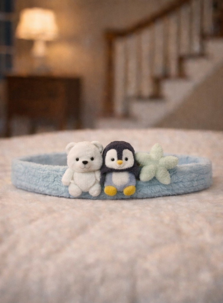 Diadema de Peluche para Bebé - Oso Polar, Pingüino y Estrella de Mar | Suave y Cómoda