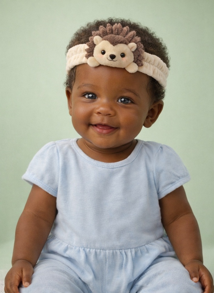 Bandeau Bébé Hérisson en Peluche Douce