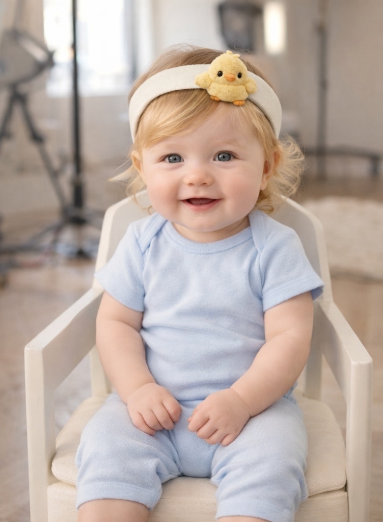 Diadème de Poussin pour Bébé – Accessoire de Cheveux Adorable et Doux