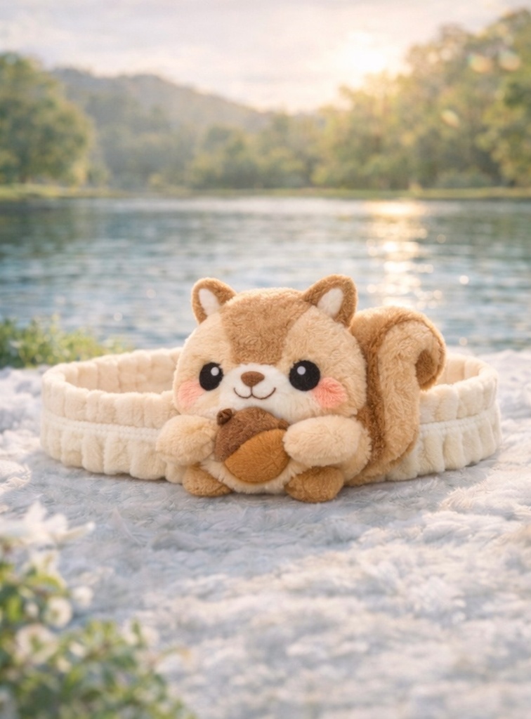 Squirrel Plush Baby Headband with Acorn – Soft and Adjustable Infant Hair Accessory
