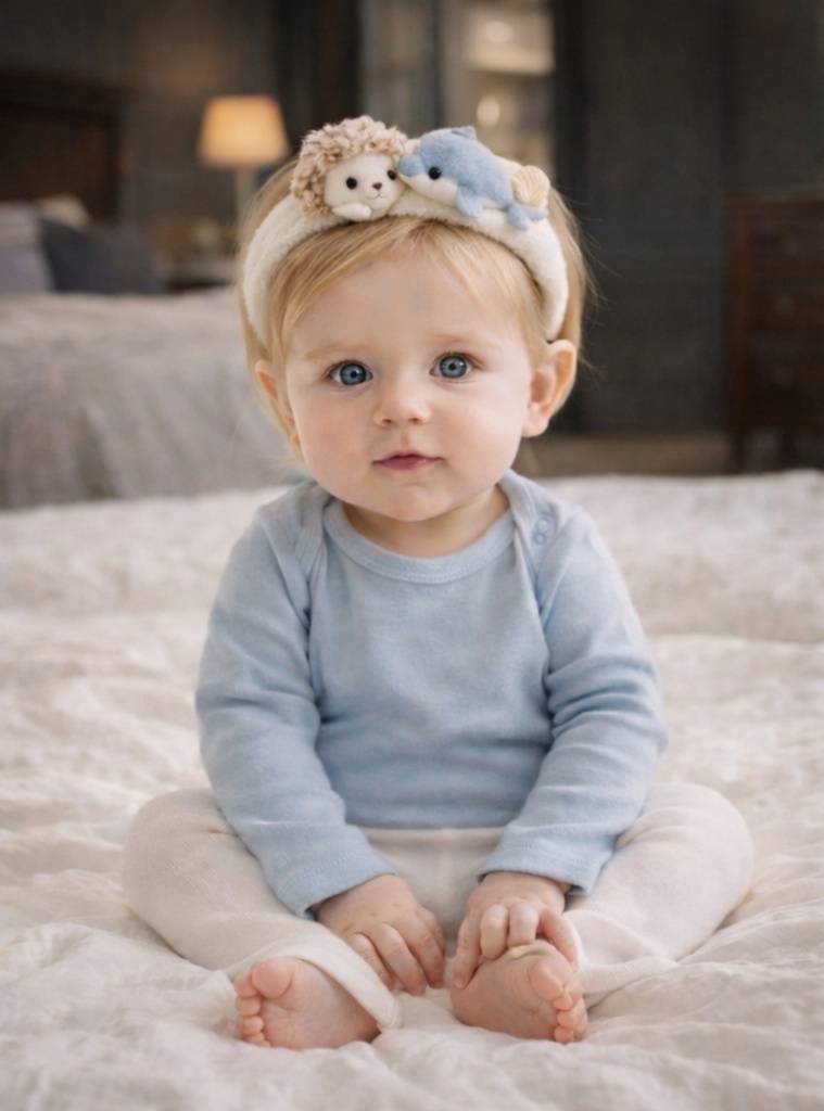 Hedgehog & Dolphin Baby Plush Headband - Nature Meets Ocean