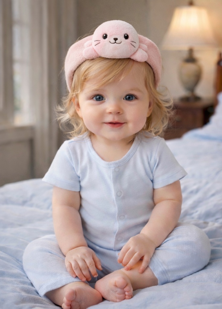 Pink Baby Seal Plush Headband – Gentle, Cozy & Ocean-Inspired Comfort