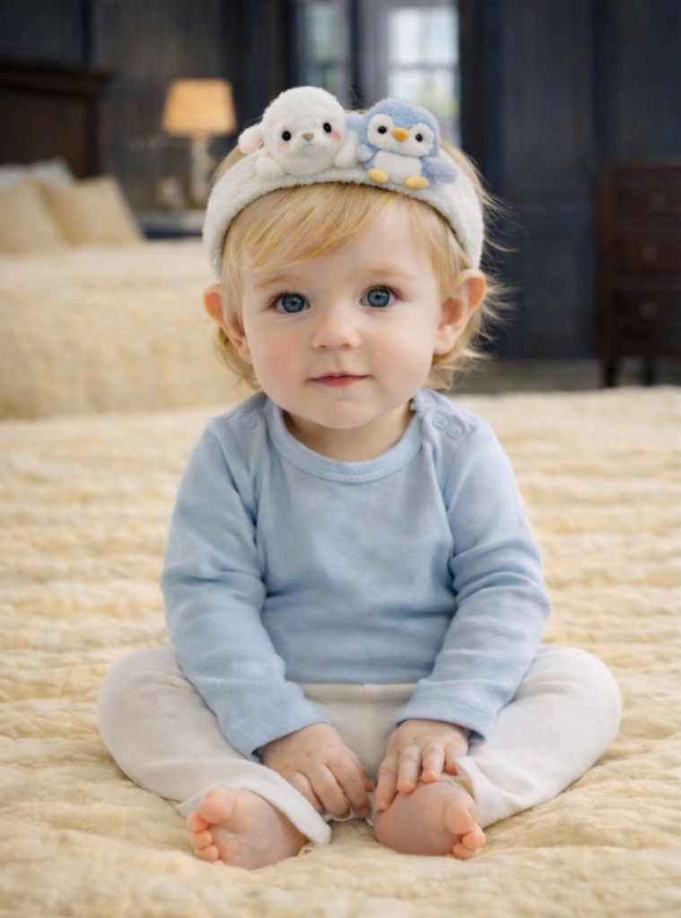 Polar Cuddle Plush Animal Baby Headband - Seal & Penguin