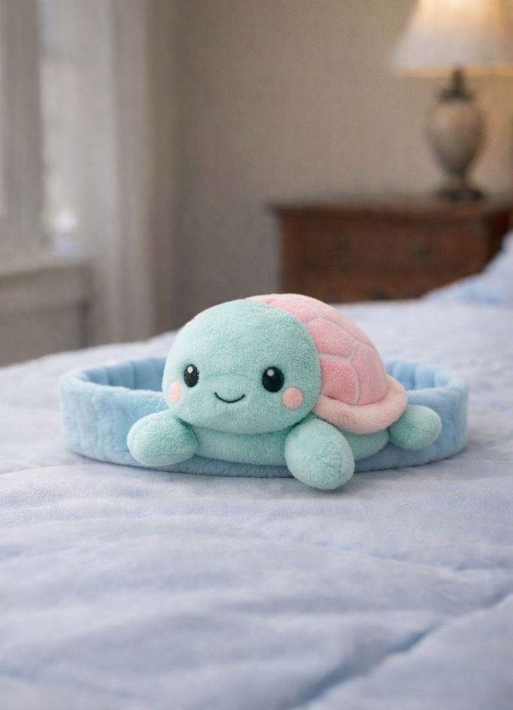 Aqua Turtle Plush Baby Headband – Soft, Stretchable & Adorably Unique