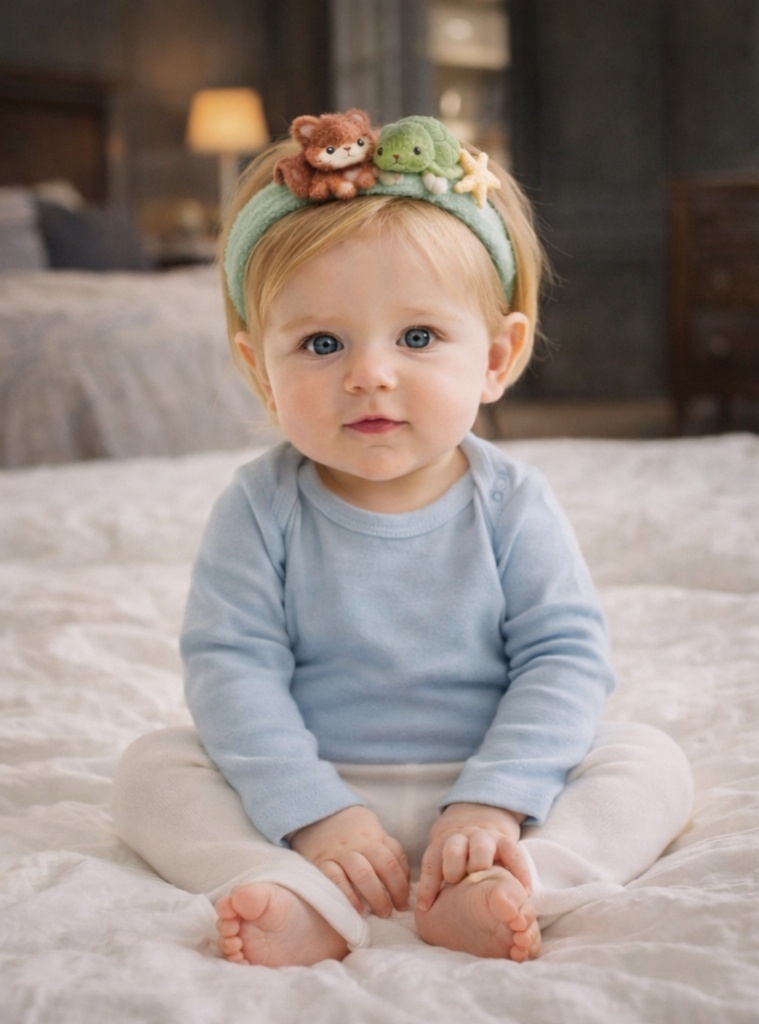 Forest Companions Plush Baby Headband - Squirrel & Turtle