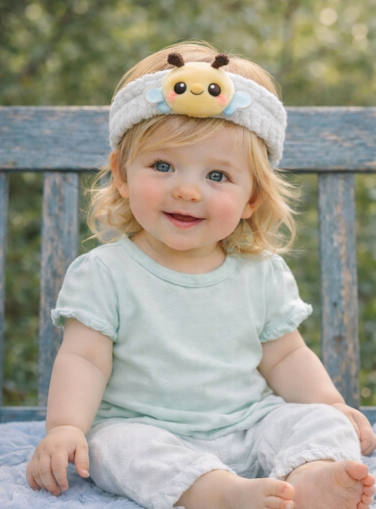 Sweet Bumblebee Baby Headband - Plush & Stretchable Newborn Hair Accessory