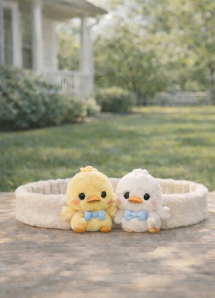 Diadema de Peluche para Bebé con Patitos – Doble Encanto Suave y Tierno