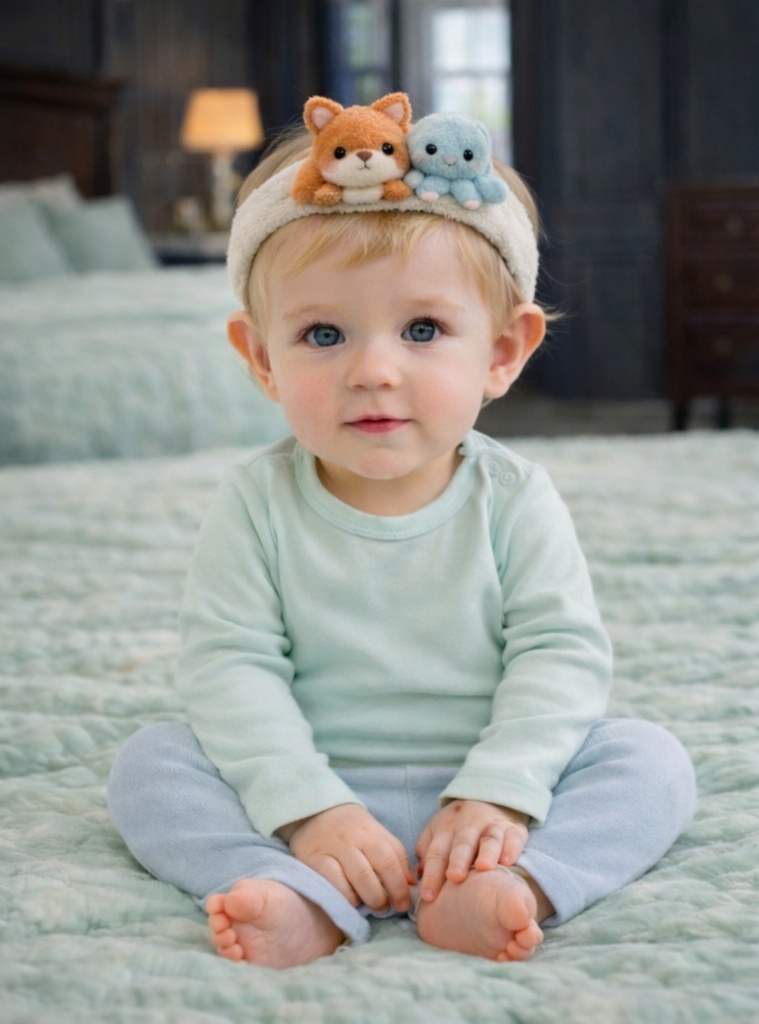 Bandeau Bébé en Peluche - Renard & Pieuvre Amusants