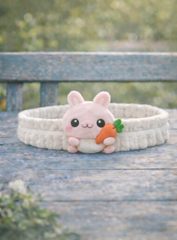 Bandeau Bébé en Peluche Lapin & Carotte – Accessoire Doux et Confortable