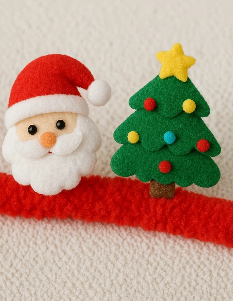 Festive Santa and Christmas Tree Baby Headband – Perfect for Holiday Cheer