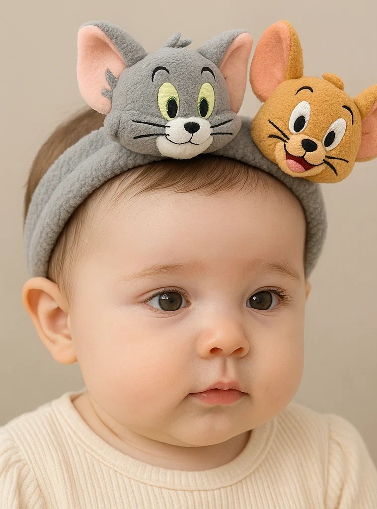 Tom and Jerry Baby Headband – Fun and Soft for Little Ones