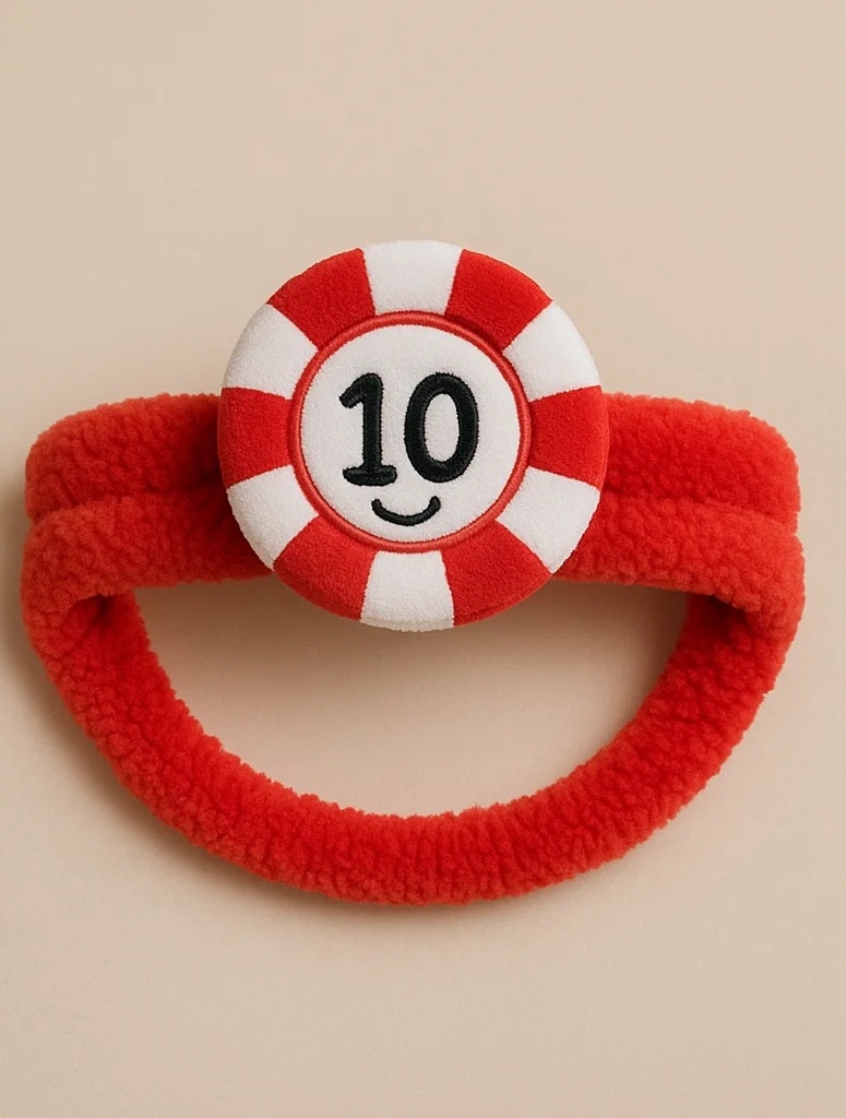Baby Headband with Poker Chip Plush Design
