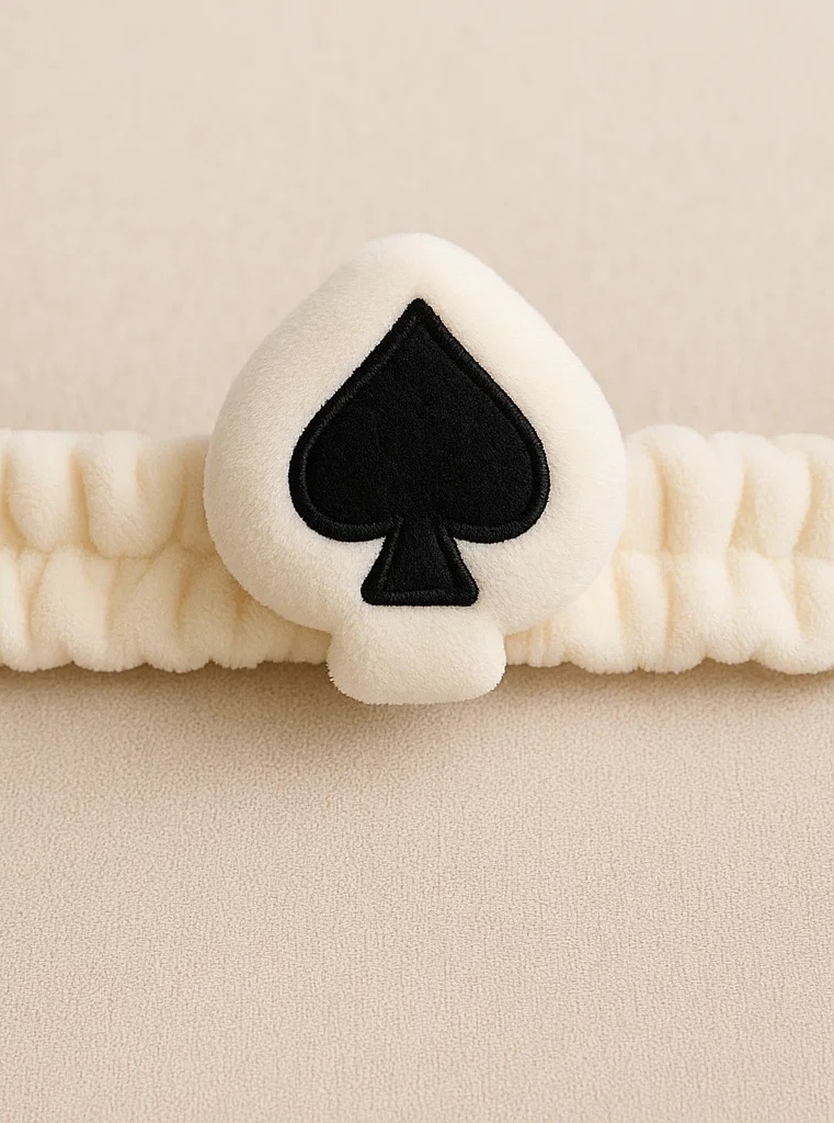 Baby Headband with Spade Symbol Plush Design