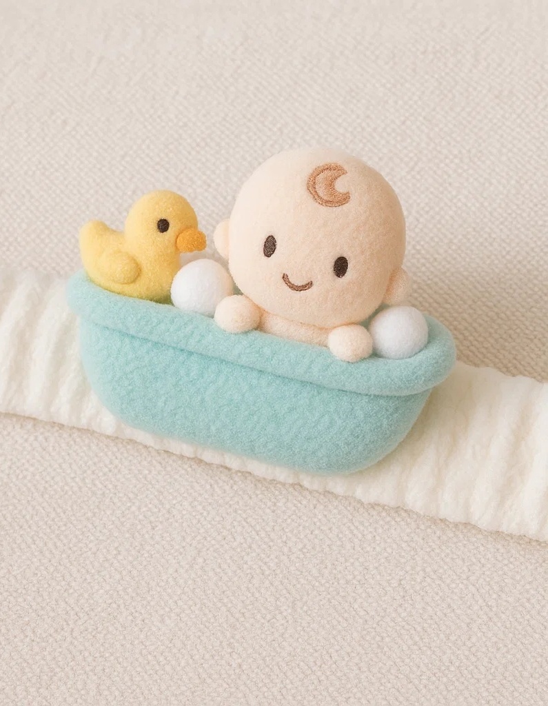 Baby Headband mit niedlicher Badewanne und Enten Plüschspielzeug
