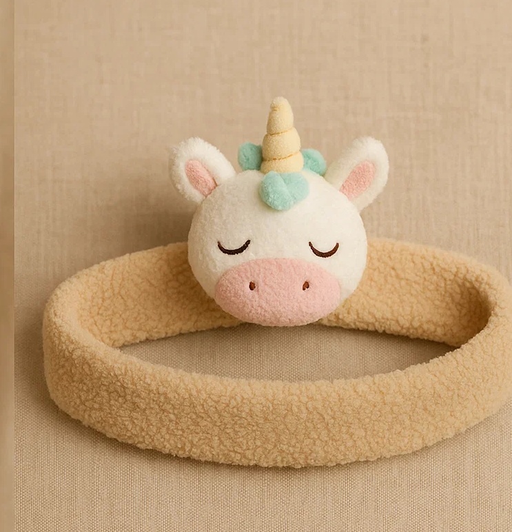 ユニコーンぬいぐるみベビーヘッドバンド – 柔らかくて可愛いファンタジーテーマのアクセサリー