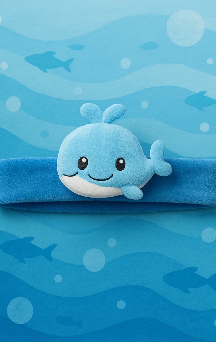Diadema de ballena azul para bebés – Tema oceánico