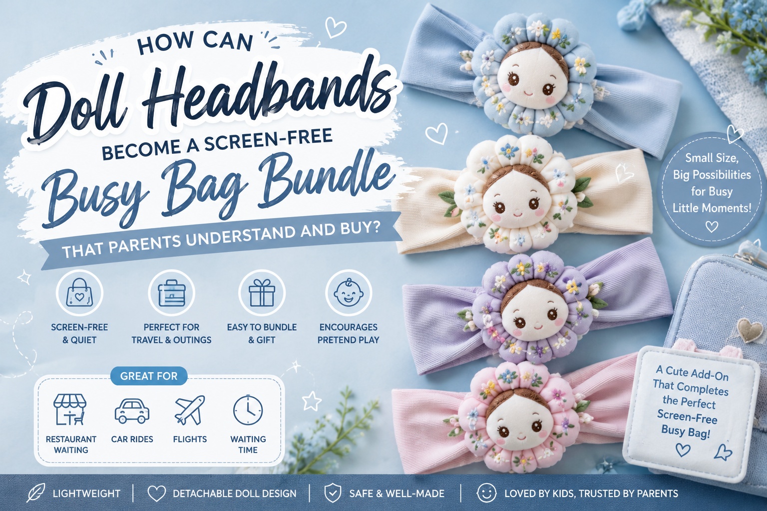 How Can Baby Boutiques Turn Detachable Doll Headbands Into Screen-Free Busy Bag Bundles That Parents Understand and Buy?