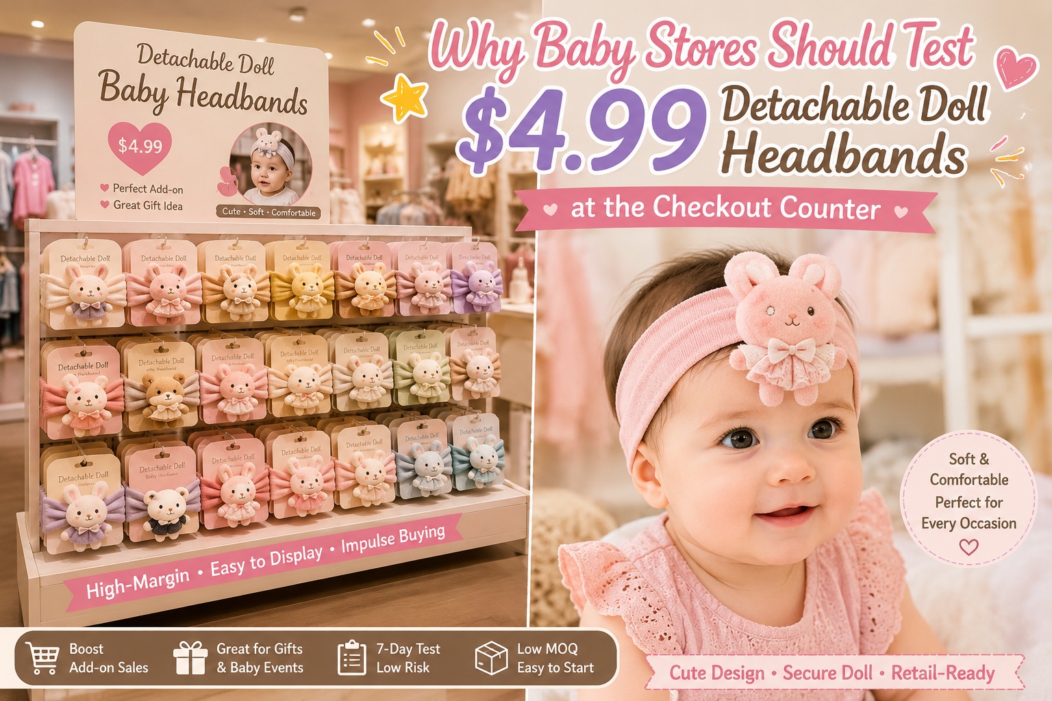 Why Baby Stores Should Test $4.99 Detachable Doll Headbands at the Checkout Counter