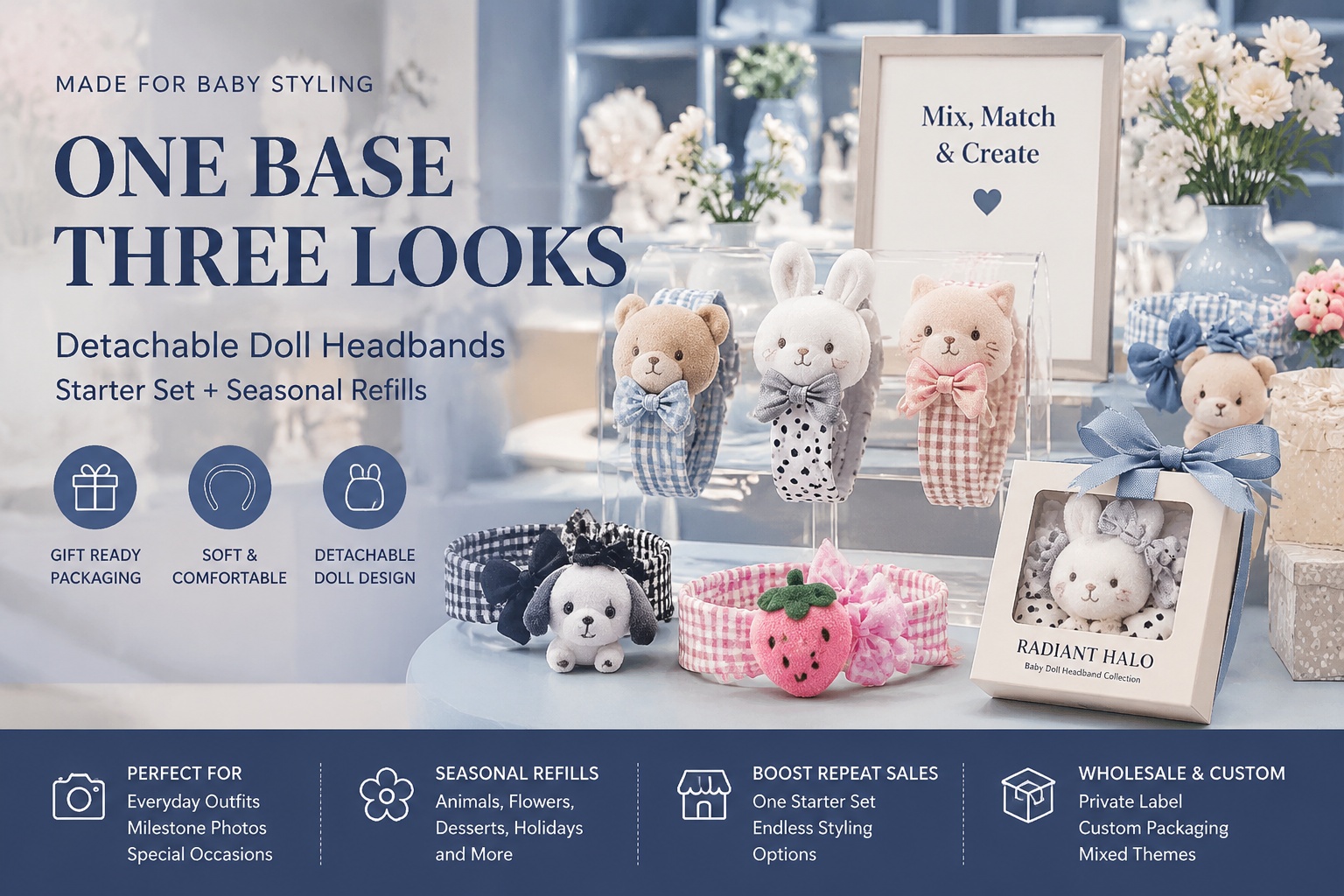 Why Do Shoppers Compare Detachable Baby Headband Sets Only by Price? Show One Base, Three Looks, and Seasonal Refills