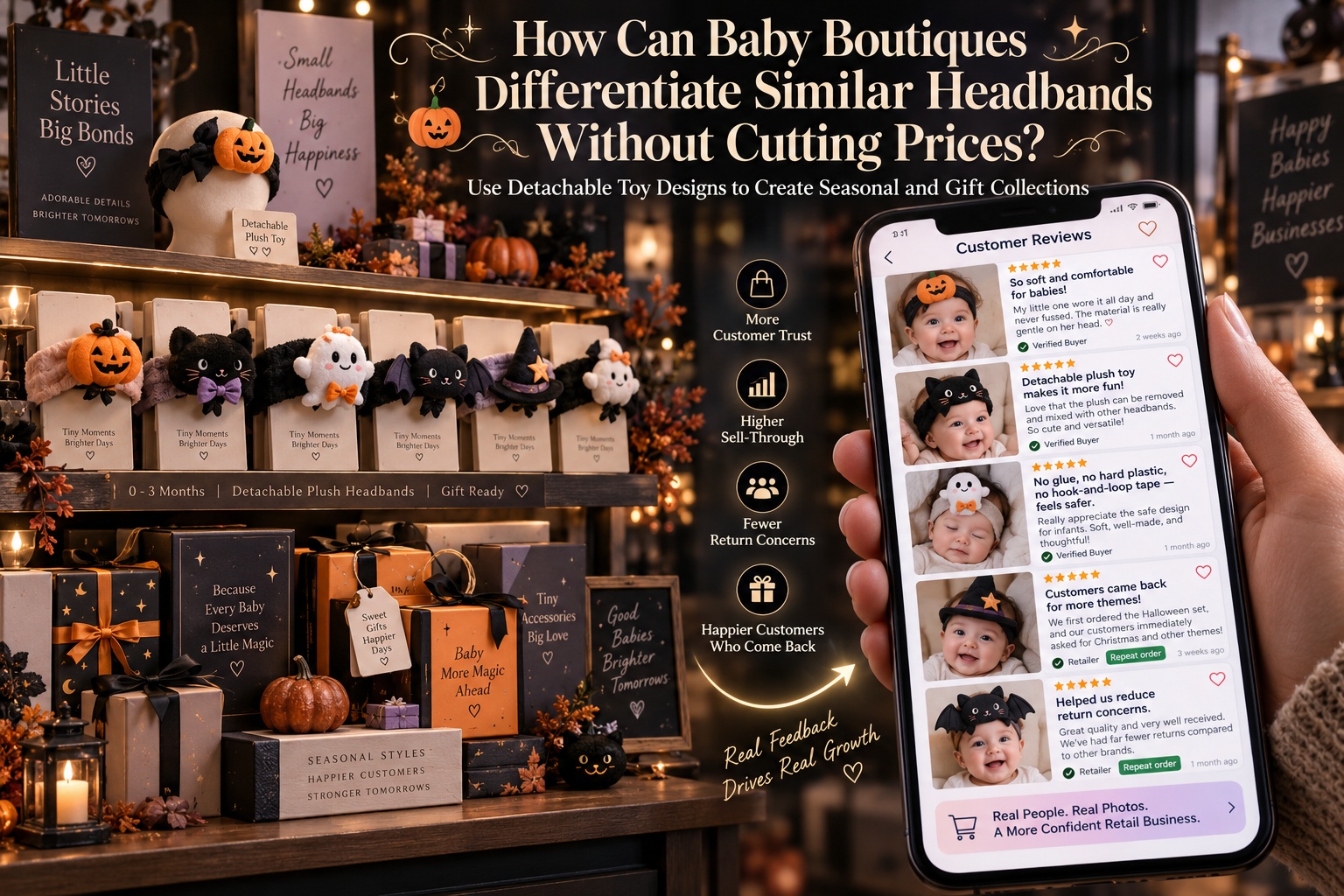 How Can Baby Boutiques Differentiate Similar Headbands Without Cutting Prices? Use Detachable Toy Designs to Create Seasonal and Gift Collections 🎀
