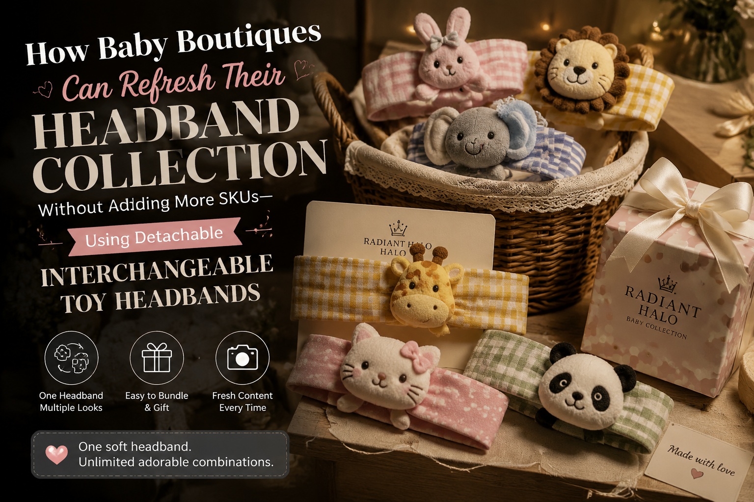 🎀 How Baby Boutiques Can Refresh Their Headband Collection Without Adding More SKUs—Using Detachable Interchangeable Toy Headbands