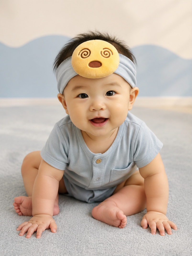Cinta para bebé con emoji mareado de peluche para boutiques y mayoristas