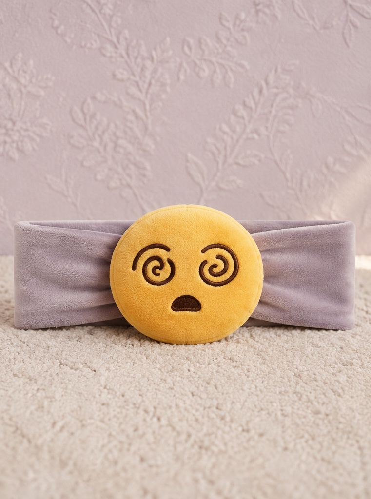 Bandeau Bébé Emoji Étourdi en Peluche, Prêt pour Boutique et Grossistes Puériculture