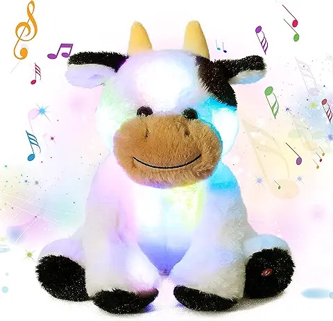 Light-Up Musical Cow Plush Toy for Babies