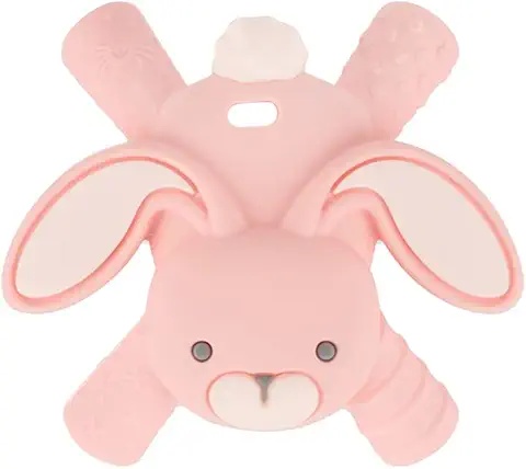 Beißspielzeug für Babys – Silikon Hase mit Ringen zum Kauen