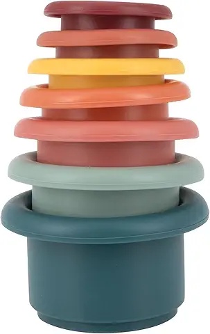 Stacking Cups for Babies with Multi-Colored Rings for Sensory Development
