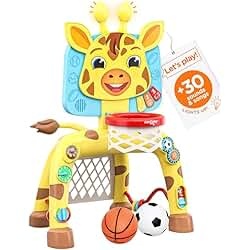 Giraffe-Themed Baby Basketball Hoop for Fun Play