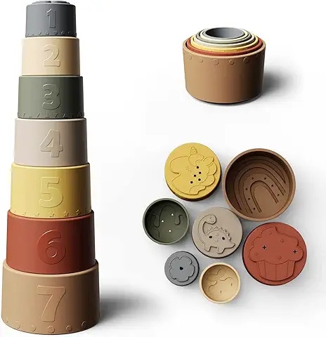 Stacking Cups for Babies with Fun Numbers and Shapes