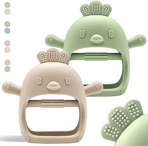 Jouet de dentition pour bébé - Oiseau en silicone