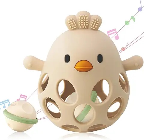 Musical Baby Chick Rattle Teething Toy