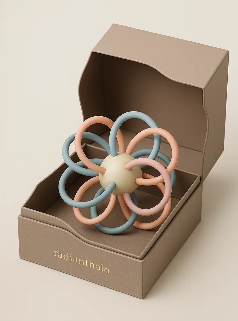 Rainbow Touch Baby Teether Ball – Multi-Color Soft Silicone for Infant Play