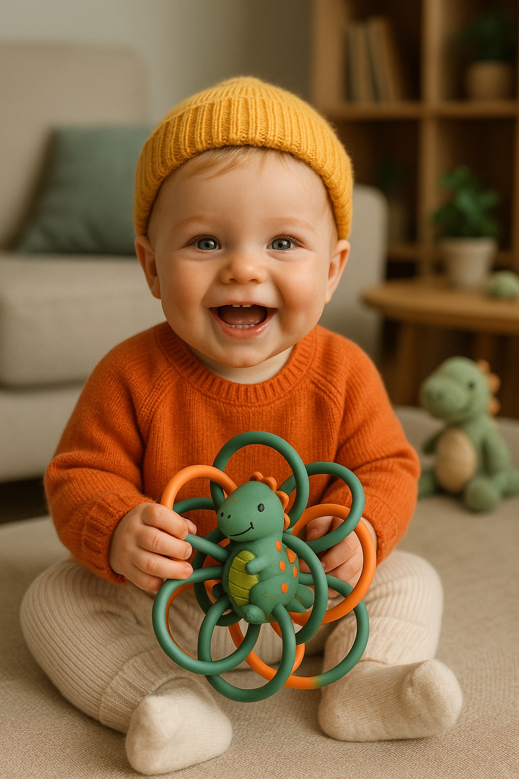 Brinquedo sensorial para bebês com urso de pelúcia – segurança, maciez e charme para atacadistas