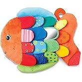 Colorful Fish Sensory Crinkle Toy with Textures and Mirror - Early Learning Play
