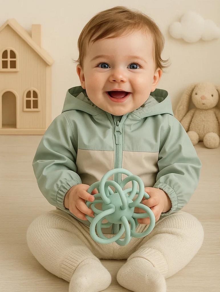 Matte Mint Sensory Ball – Modern Safe Baby Toy for Grasp & Teething