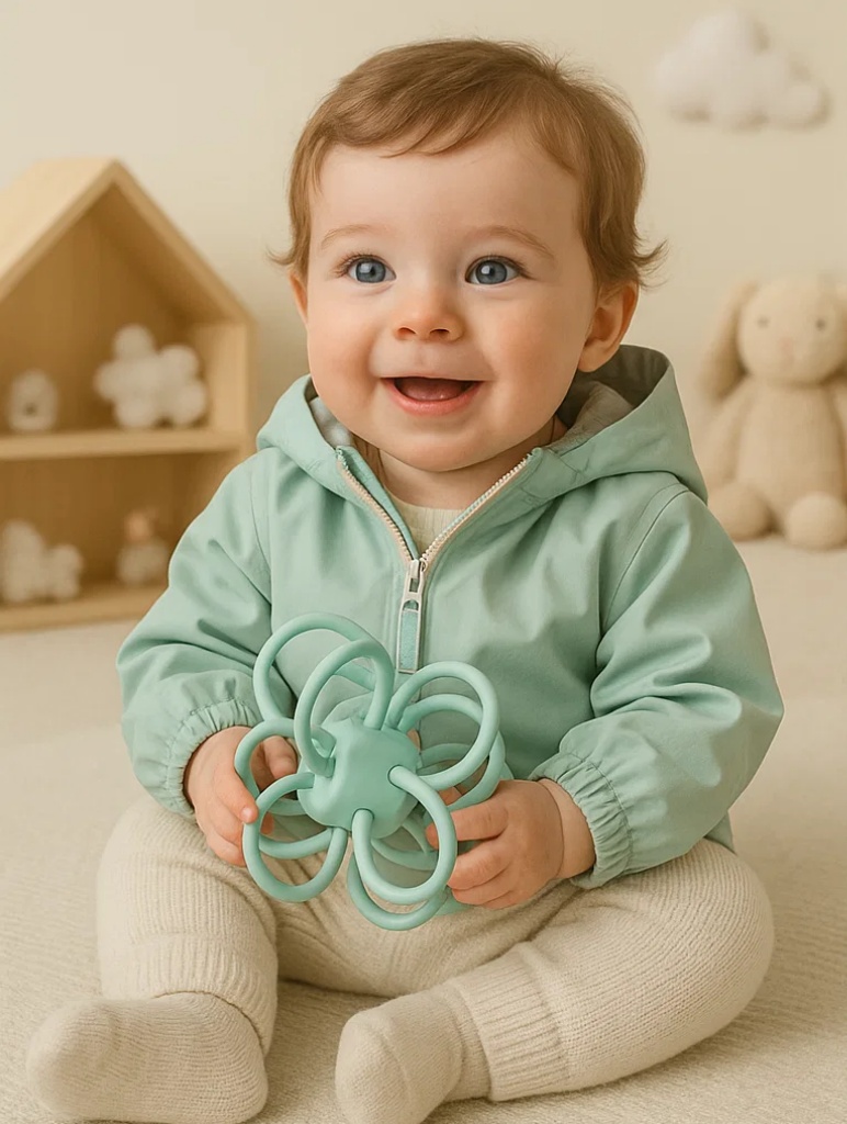 Mint Green Manhattan Baby Ball – Eco-Friendly Teether for Daycare and Home