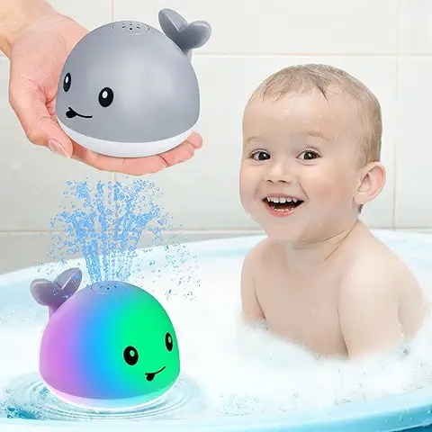 Whale-Shaped Bath Toy with Light and Water Spray - Fun and Interactive Bath Time Experience