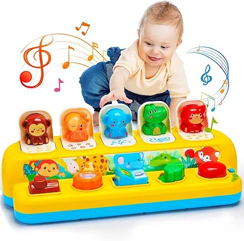 Animal Pop-Up Toy with Music - Stimulates Baby's Auditory and Motor Skills
